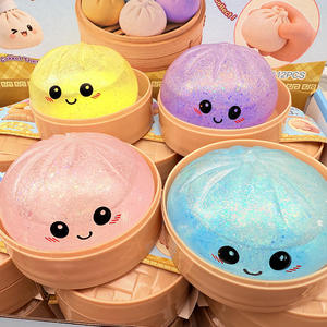 Oferta Especial: Bolas Antiestrés Blandas con Forma de Dumpling, Bollos y Bao con Cara Sonriente, Juguetes Sensoriales de Alimentos para Apretar con Kit de Vaporizador - Product Image 2