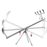 Nouveau support de canne à pêche réglable et rétractable en alliage d'aluminium, pliable, léger, portable, accessoires de pêche à la carpe, fixation au sol