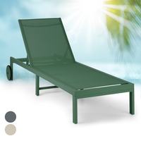 Chaise longue d'extérieur en aluminium avec roulettes pour la plage, la cour ou la terrasse
