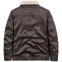 Blouson Bomber Harley en Polyester pour Homme – Style Workwear Ample, Col Rabattu, Épaisseur Doublée en Fausse Laine d'Agneau, Couleur Unie, Chaud et Tendance pour l'Hiver