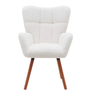 Fauteuils blancs modernes de style nordique pour salon, <span class=keywords><strong>fauteuil</strong></span> d'appoint <span class=keywords><strong>à</strong></span> <span class=keywords><strong>dossier</strong></span> <span class=keywords><strong>haut</strong></span> avec pieds en bois, très vendus - Product Image 5