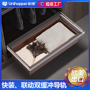 Armario de Almacenamiento con Cesta Extraíble LED Cooper Vanca, con Mecanismo de Amortiguación de Cuero para Cajones Deslizantes para Ropa - Product Image 5