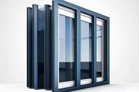 Ventana corredera de balcón vertical a prueba de huracanes de aleación de aluminio insonorizada con red de acero inoxidable