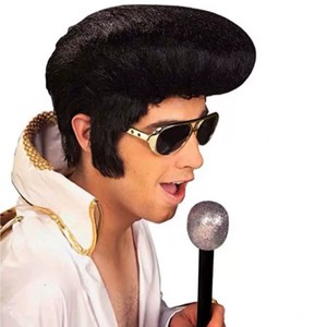 Perruques de cosplay pour hommes, style rockeur, fibres haute température, rétro années 50, <span class=keywords><strong>rockabilly</strong></span>, pour fête d'Halloween, perruques complètes - Product Image 2