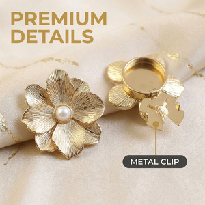 Cubrebotones de Moda con Flores para Mujer, Elegantes Clips para Mangas de Blusas, Camisas y Vestidos, Estilo Puño con Pedrería, Tendencia de <span class=keywords><strong>Instagram</strong></span> - Product Image 2