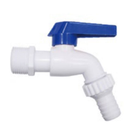 Keran Air Plastik UPVC Putih 1/2" BSP Thread, Tuas T-handle, Pilihan Tuas Pegangan, Keran Air Dinding Luar Ruangan
