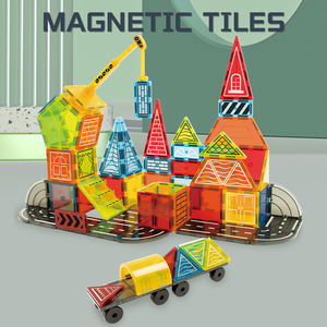 חם מכירה 42 pcs בניין diy בלוקים להגדיר עגורן מגנטי מסלול צעצועים לילדים עשויים פלסטיק, abs מאושר על ידי en71 cpc - Product Image 6