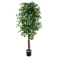 Arbre ficus artificiel réaliste fait à la main, plante bonsaï, 1,6 m/1,8 m, pour décoration intérieure/extérieure, Saint-Valentin et Halloween