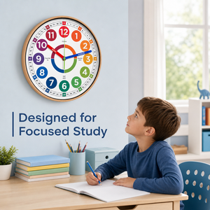 <span class=keywords><strong>Orologio</strong></span> da Parete Educativo Silenzioso da 12 Pollici per Cameretta Bambini, per Imparare le Ore, con Numeri Colorati e Logo Personalizzabile - Product Image 4