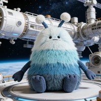 Adorable Peluche Monstre Alien Bleu Dégradé JC, Douce et Moelleuse, Poupée Créature en Fourrure, Jouet Apaisant pour Bébé, Décoration Maison