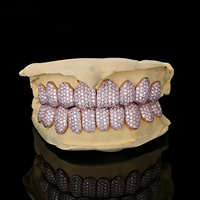 Grillz Hip Hop personnalisés faits à la main en argent sterling 925 avec moissanite VVS de différentes tailles, style Buss Down