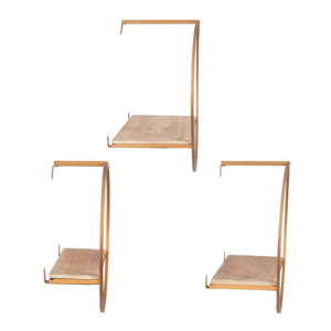 <b>Wall</b> Mounted Shelves Wood Metal Frame Hanging <b>Storage</b> Organizer Living Room Bedroom Entryway - Product Image 4