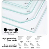Table de bureau rectangulaire en verre trempé super blanc, sur mesure, dépoli, anti-explosion, épaisseur 4-12 mm, pour la maison et le café