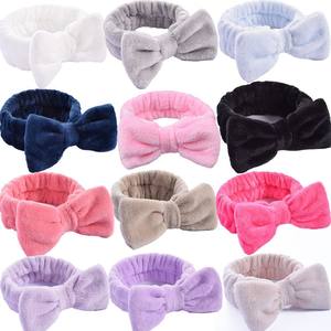 Bandeau personnalisé pour application de masque facial, accessoire de beauté pour cheveux, style européen et américain, mignon, pour femmes, en polyester, avec nœud papillon - Product Image 1