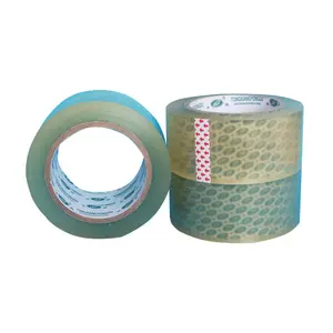 Rollo de cinta adhesiva transparente personalizada, fuerte cinta adhesiva de embalaje con dispensador adecuado para 2 pulgadas