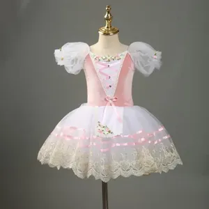 Robe de tutu de <span class=keywords><strong>ballet</strong></span> rose Gisele pour hommes professionnels, sans manches, en élasthanne, pour adultes, compétition de ballerine - Product Image 1