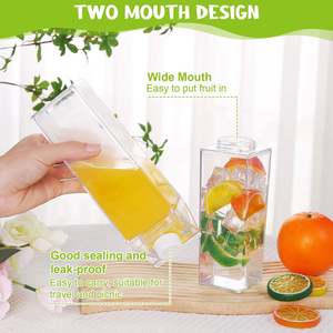 Bouteille personnalisée 500 ml 1000 ml en plastique transparent sans BPA, à ouverture directe, anti-fuite, compatible lave-vaisselle, avec bouchon à vis, pour les fêtes - Product Image 4