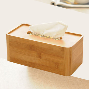 <b>Bamboo</b> Tissue Box Large Storage For Home Living Room Coffee <b>Table</b> - Product Image 2