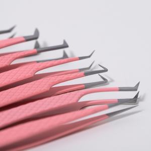 Pince à épiler pour cils Pinky leem avec logo personnalisé, pointe en fibre, 45, 75, 90 degrés, pince à épiler nano-grip, pince à épiler pour extensions de cils - Product Image 2