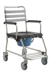 Chaise de toilette de réadaptation, fauteuil de bain à roulettes en aluminium, fauteuil de toilette portable pour personnes âgées - Product Image 3