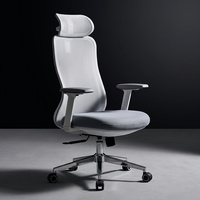 Chaise de bureau ergonomique à dossier haut en maille réglable avec appui-tête 3D et accoudoirs 4D, chaise d'ordinateur pour espace de travail