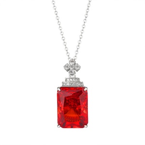 Pendentif Bouteille de Parfum en Cuivre Écologique avec Zircon Cubique Rouge de Haute Qualité 15*20mm pour Femme, Idéal au Quotidien - Product Image 1