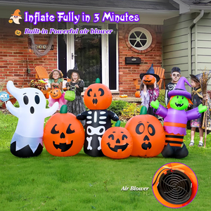 Vendita calda piccolo angelo 8FT di <span class=keywords><strong>Halloween</strong></span> all'aperto gonfiabile zucca decorazione con luce Led strega & fantasma - Product Image 3
