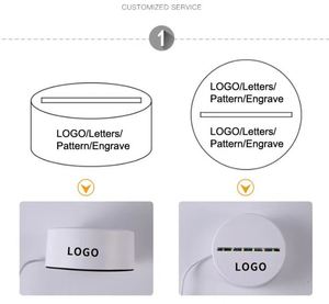 Lámpara de Noche Acrílica LED con Logotipo Personalizado y Tamaño Disponible, Luz Blanca Cálida, Alimentada por USB, con Tablero de Mensajes - Product Image 3