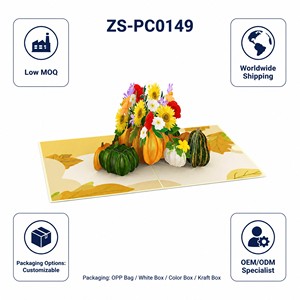 Thanksgiving Pumpkin Floral 3D Pop Up Greeting Card Holiday Handmade <b>Paper</b> Card for Family Friends - Product Image 6