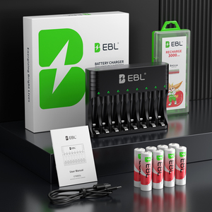 EBL mới có thể sạc lại 8 gói đôi một 1.5V 3000mwh 2000mAh lâu dài AA pin <span class=keywords><strong>Lithium</strong></span> Ion với 1.2V phổ sạc - Product Image 4
