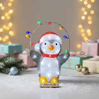 Lumière LED 3D blanche en forme de pingouin de Noël, figurine en acrylique, boucle lumineuse, étanche IP44, contrôle manuel, prise murale USB