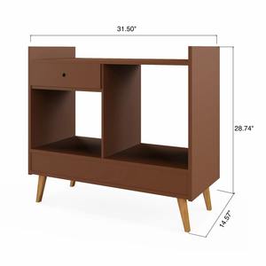 工場直送 モダンなコーヒーバーキャビネット 引き出し付き オープンシェルフ 小型バーキャビネット サイドボード 収納 - Product Image 4