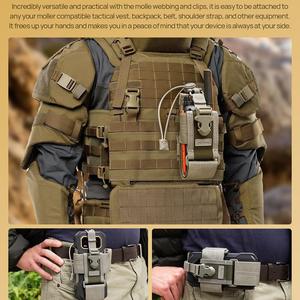 ซองใส่โทรศัพท์อเนกประสงค์ <span class=keywords><strong>Ulefone</strong></span> Armor พร้อมหัวเข็มขัดปลดเร็ว ปรับได้ด้วยแถบตีนตุ๊กแก ใช้ได้กับโทรศัพท์/วิทยุ กระเป๋าคาดเอว สีเทา - Product Image 4