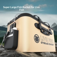 Nouveau seau à poisson pliable en EVA épaissi Dilei-color multifonctionnel pour la pêche à la ligne, le stockage de poissons vivants, 12L-34L, pour la pêche en rivière et en plein air