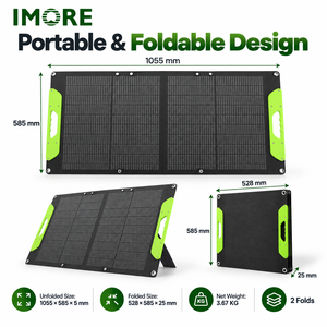 100W Foldable <b>Solar</b> <b>Panel</b> with MC4 Anderson XT60 DC5521 Connectors for <b>Portable</b> Power Stations Camping and Outdoor Travel - Product Image 3