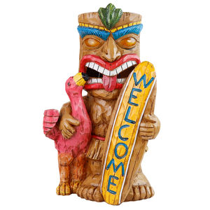 Tùy Chỉnh Nhựa Tiki Chào Đón Bức Tượng Hay Quái <span class=keywords><strong>Flamingo</strong></span> & Ván Lướt Chi Tiết Ngoài Trời Trang Trí Lời Chào Trang Trí Quà Tặng Doanh Nghiệp - Product Image 1