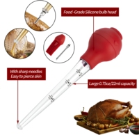 Pince à boucher turque pour barbecue avec brosse à badigeonner et injecteur de viande à bulbe en silicone alimentaire détachable pour la cuisson à domicile