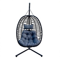 Fauteuil suspendu moderne en rotin pliable - Chaise de salon individuelle pour balcon, jardin, terrasse et salle de sport