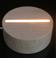 Lampe Usb 3D ronde ovale en bois, Base de lampe à Led de forme ronde, lumière blanche chaude, offre spéciale