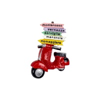 Vente en gros d'aimants de réfrigérateur en résine pour scooter 5 Terres d'Italie-Souvenirs touristiques faits à la main avec un fort magnétisme Cadeau et décoration intérieure