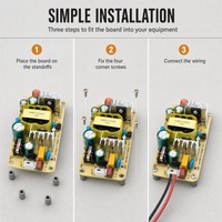 Alimentation à découpage SMPS à cadre ouvert, entrée unique, 15V 3A 45W, personnalisée, carte PCBA nue AC-DC, pour applications industrielles et domotiques, ODM pour CE