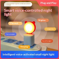 Lampe de nuit LED intelligente USB à commande vocale, sept couleurs, détection d'ambiance, économie d'énergie pour chambre à coucher et sommeil