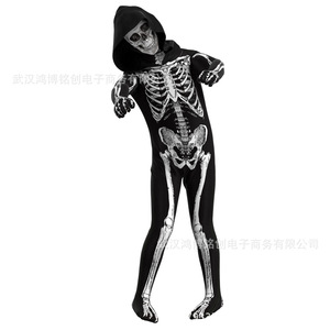 Traje de Cosplay de Esqueleto, Diseño Personalizado, Unisex, Fibra de Poliéster, Disfraz de Halloween con Sombrero - Product Image 5