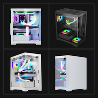 Boîtier compact ITX M-ATX Mid Tower compatible avec dissipateur thermique de 165 mm, carte graphique de 310 mm, 1xHDD, 1xSSD, alimentation ATX à montage inférieur