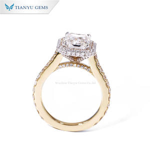 Bague Tianyu personnalisée avec diamants certifiés IGI, 2 carats, 3 carats, <span class=keywords><strong>or</strong></span> jaune 14 carats, diamant de laboratoire cultivé en CVD, taille radiant, bague de fiançailles pour femmes - Product Image 3