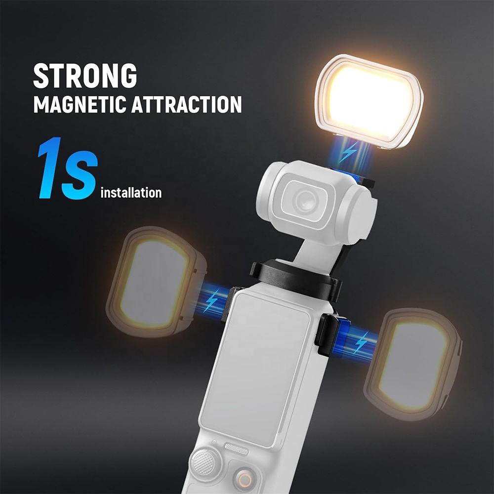 200mAh Adjustable Brightness Portable Photographic Lighting Action Camera Accessory Magnetic Mini LED Fill Light for DJI Pocket3