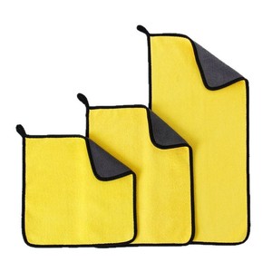 Serviette de lavage de voiture en microfibre épaisse, sans peluches, pour le nettoyage de la voiture, usage domestique, 110g, en polaire corail - Product Image 2