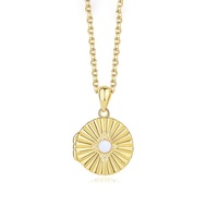 Colliers tendance en gros avec breloques, plaqués or, en argent S925, bijoux fins, pendentifs médaillons avec coquillages, perles et opales pour femmes