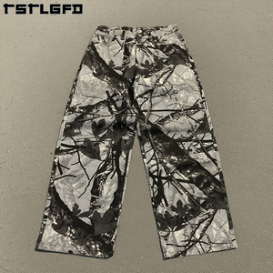 กางเกงยีนส์ขาบานผู้ชายปักลายฮิปฮอปแนวสตรีทปรับแต่งได้เป็นมิตรกับสิ่งแวดล้อม - Product Image 4