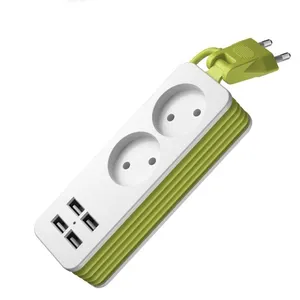 חדש כוח רצועת 1/2 האיחוד האירופי Plug 4 יציאת USB 1200W 250V 1.5m כבל קיר נייד מרובה שקע האיחוד האירופי Plug חנויות